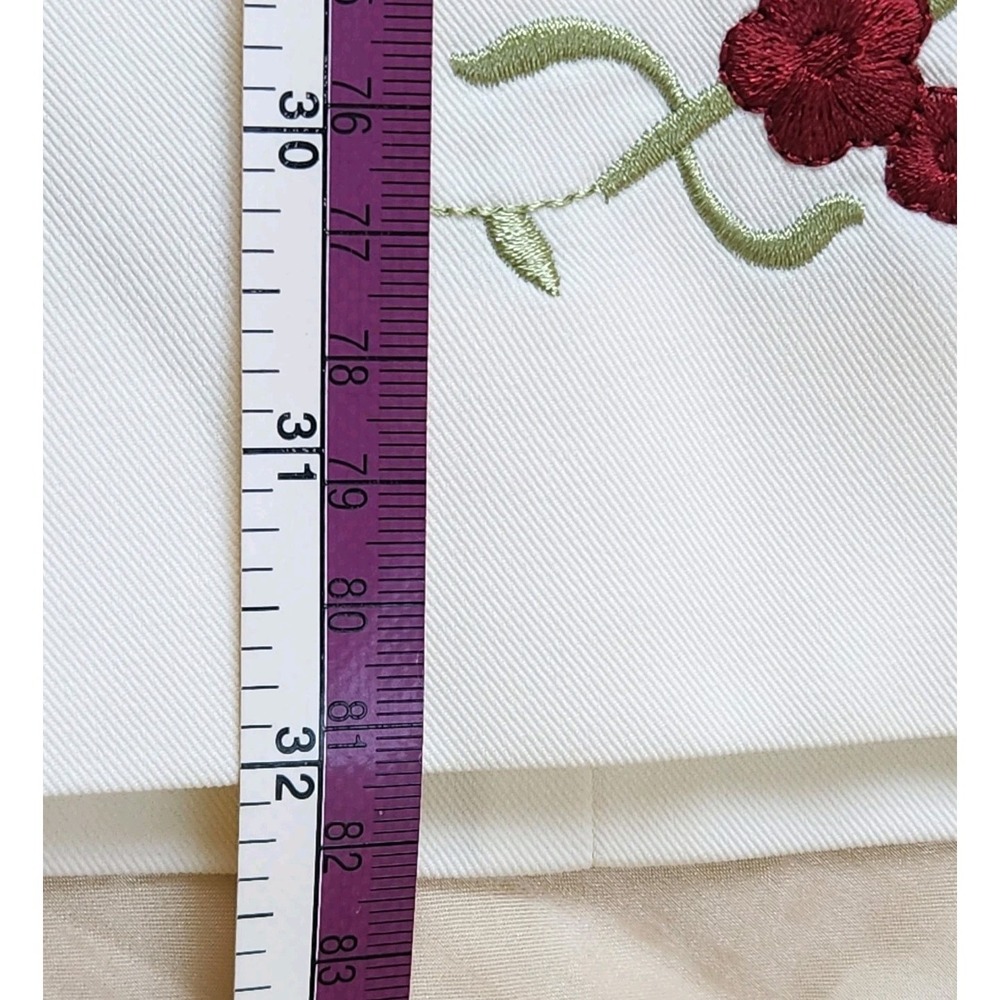 Commense Dress Embroidered Floral Button Front Ivory Mini A-line Size L - Picture 9 of 9